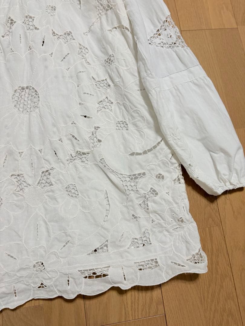 ヴィンテージ ワンピース　アンティーク　花柄　レース