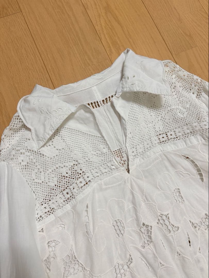 ヴィンテージ ワンピース　アンティーク　花柄　レース