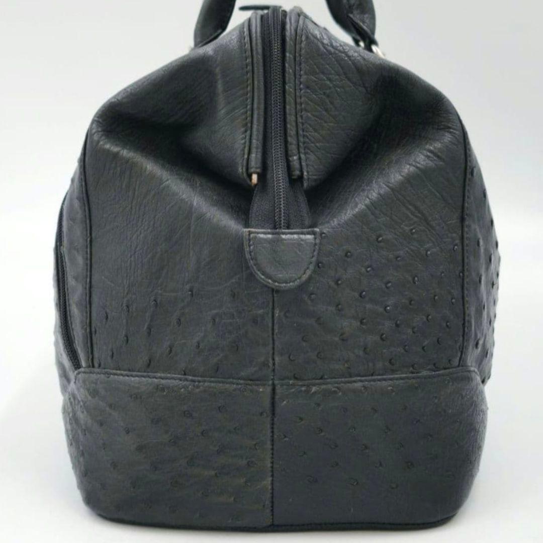 【美品 高級◎】本革オーストリッチ ボストンバッグ 2way 斜め掛け 大容量