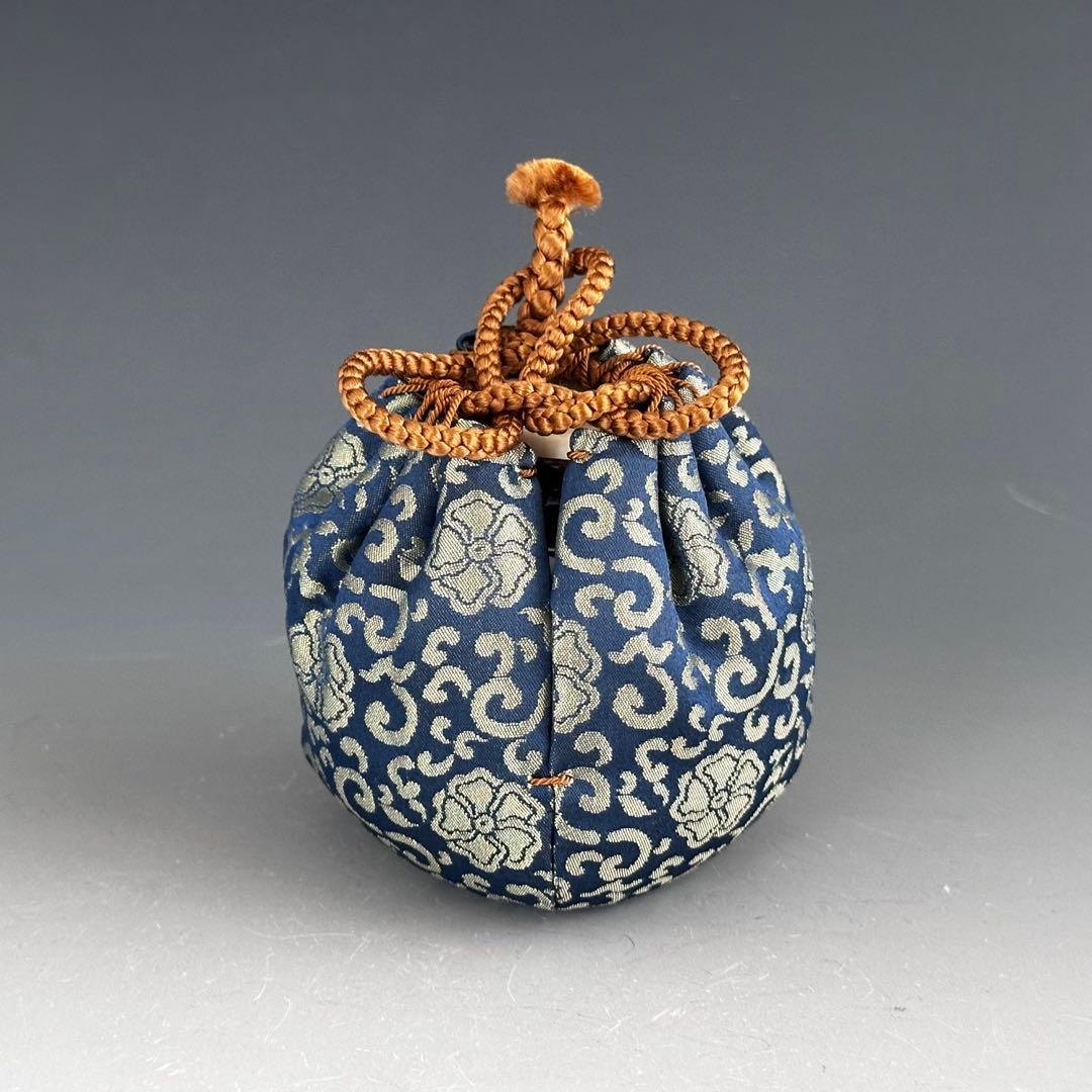 茶道具　天目釉　茄子　濃茶入　方赫山　共箱　仕服付　濃茶器　茶器　稽古　茶会