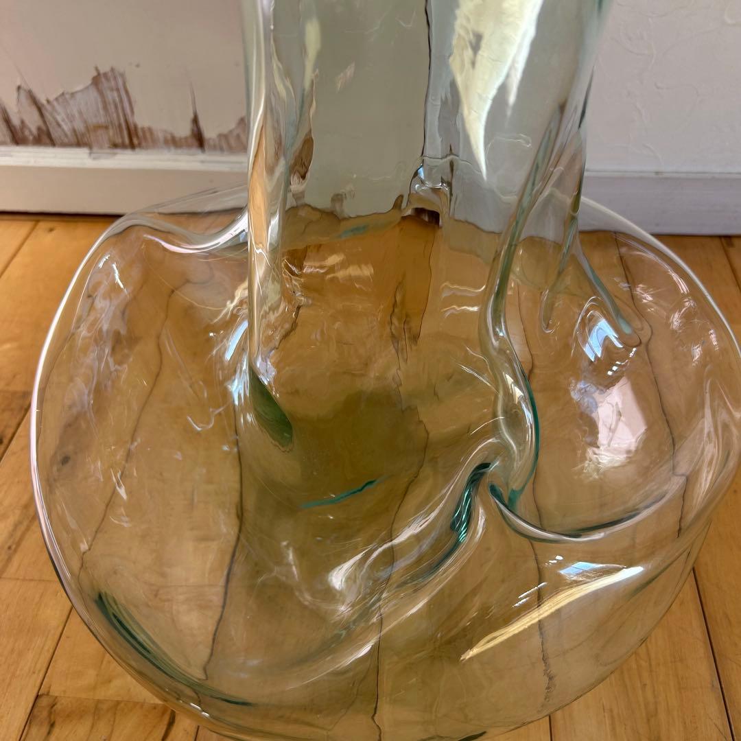 ☆ イタリア製☆特大 ガラス　フラワーベース　花瓶 オブジェ 花器 ビンテージ