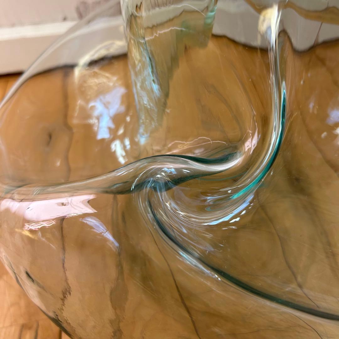 ☆ イタリア製☆特大 ガラス　フラワーベース　花瓶 オブジェ 花器 ビンテージ