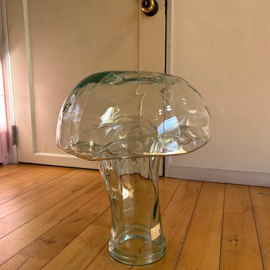 ☆ イタリア製☆特大 ガラス　フラワーベース　花瓶 オブジェ 花器 ビンテージ