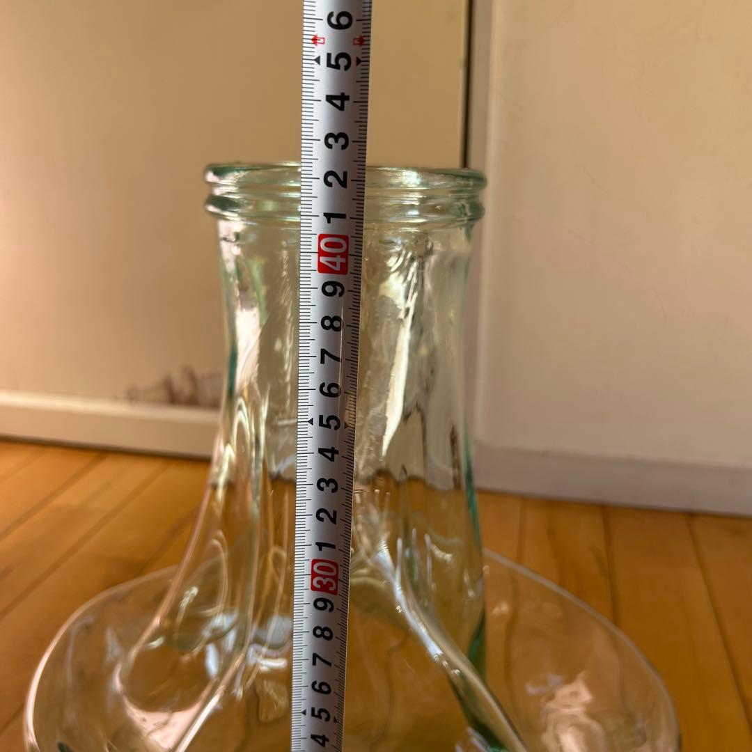 ☆ イタリア製☆特大 ガラス　フラワーベース　花瓶 オブジェ 花器 ビンテージ