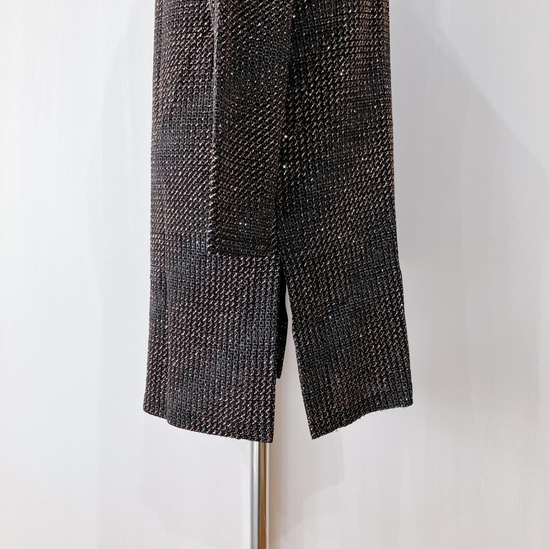 【極美品】コルソロッソ　ラメトップスサイドスリット　イタリア製長袖ワンピース