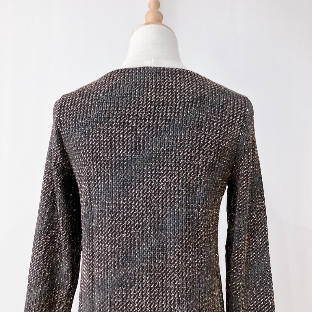 【極美品】コルソロッソ　ラメトップスサイドスリット　イタリア製長袖ワンピース