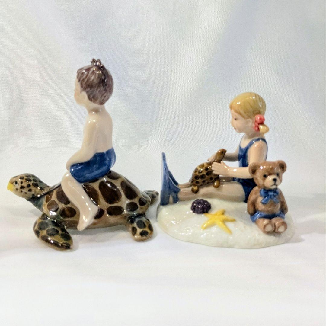 R コペンハーゲン　ミレニアム2003年プレート　フィギュリン2体　プラケット