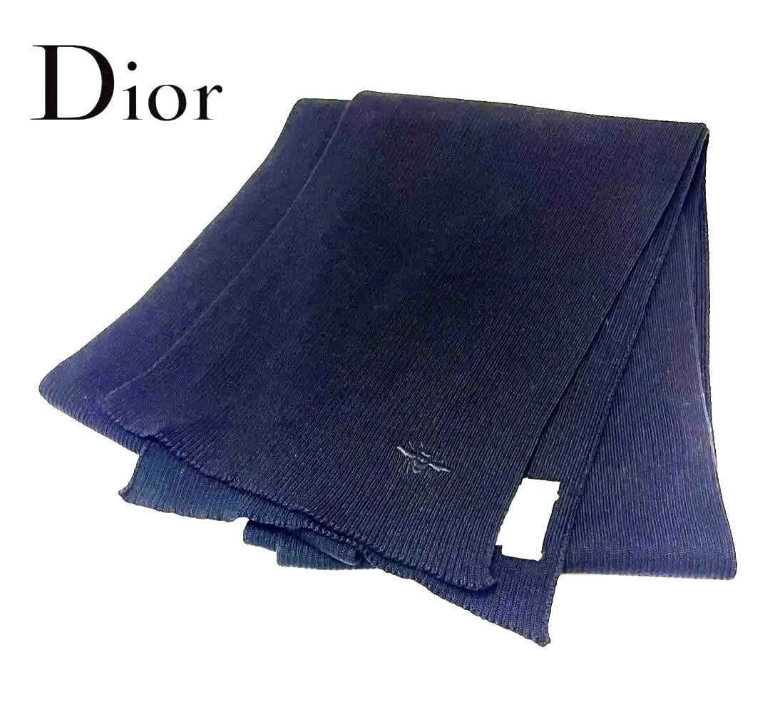 美品☆ディオール　ロングマフラー ストール BEE 蜂 ショール オム　ロゴ