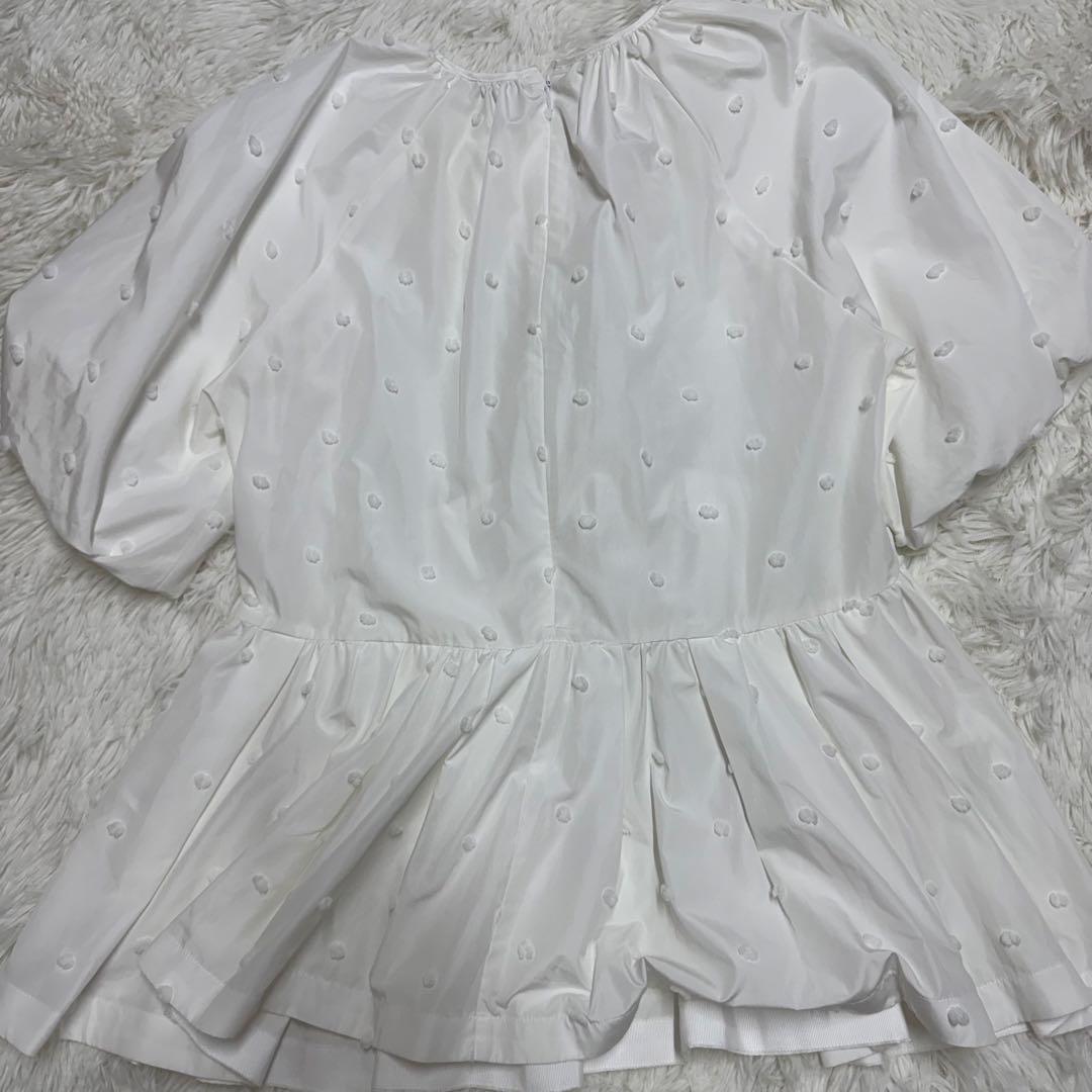 2023SS Maison sono ポンポンジャガードリボンブラウス