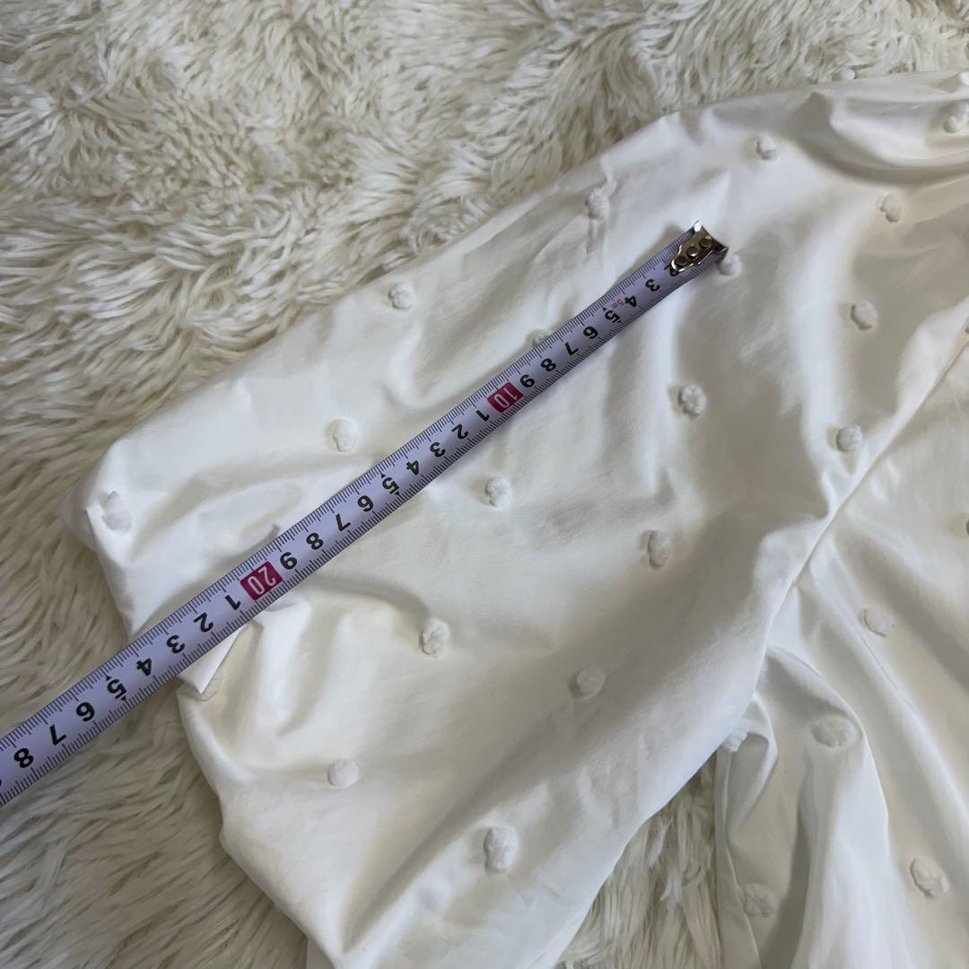 2023SS Maison sono ポンポンジャガードリボンブラウス