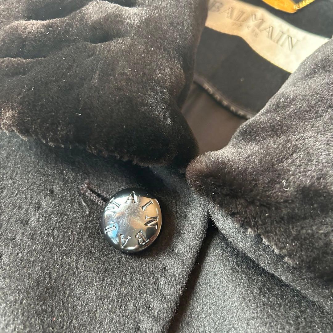 美品バルマン　大きいサイズ15号　滑らか　上質カシミヤロングコート