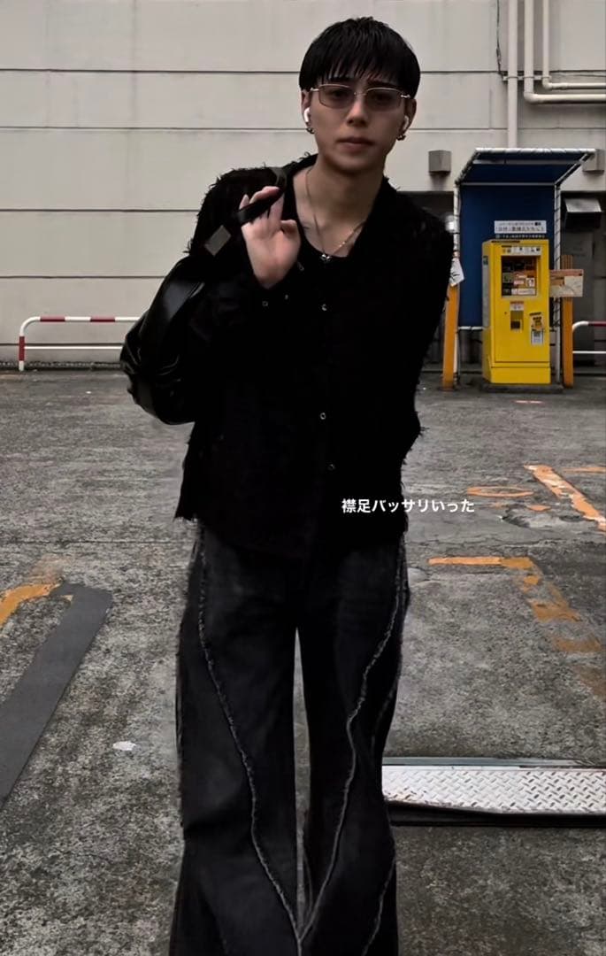 トップス jentlouis Fringe Open-Collar Shirt