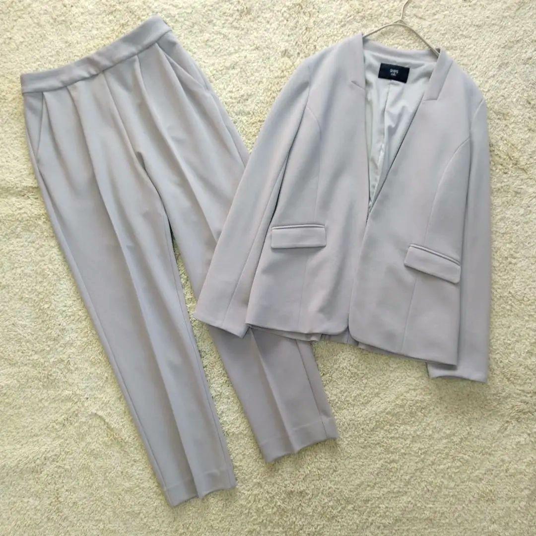 SHIPS シップス ノーカラーセットアップ 伸縮性 ボタンレス スーツ