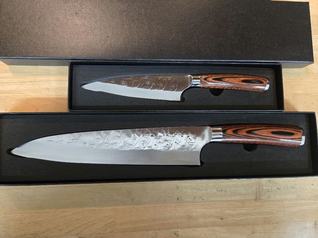 新品 佐治武士 SRS13粉末ハイス鋼 牛刀 240mm ペティ セット 赤合板