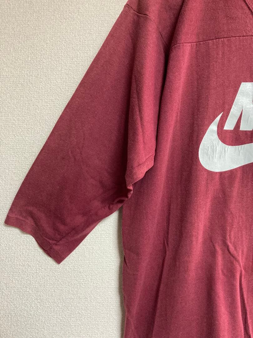 80s ナイキ フットボール 7分袖Tシャツ サイズXL 紺タグ ヴィンテージ