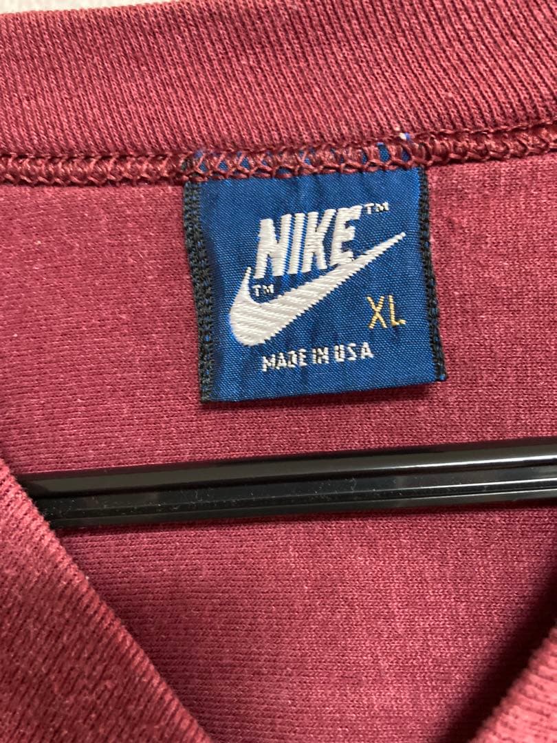 80s ナイキ フットボール 7分袖Tシャツ サイズXL 紺タグ ヴィンテージ