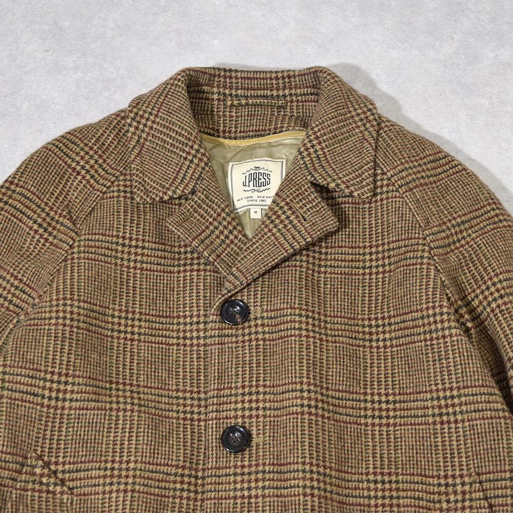 J.PRESS ガンクラブチェック シェットランドツイード バルカラーコート