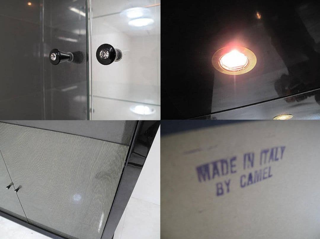 美品　イタリア CAMEL 照明付きキュリオケース 　　飾り棚　リビングボード