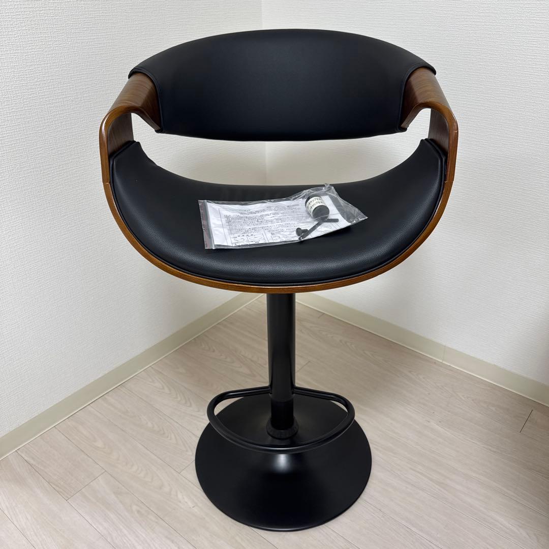 【送料込：極美品】カウンターチェア 背もたれ付き