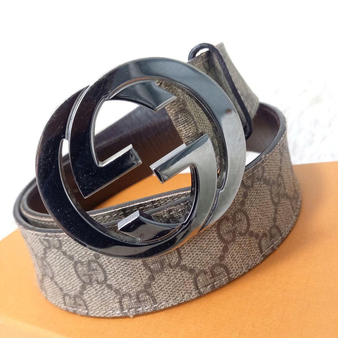 GUCCI　グッチ　インターロッキング　ベルト　GG　スプリーム　バックル