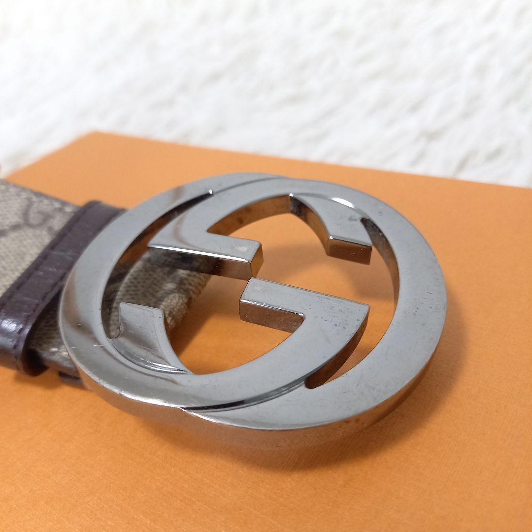 GUCCI　グッチ　インターロッキング　ベルト　GG　スプリーム　バックル