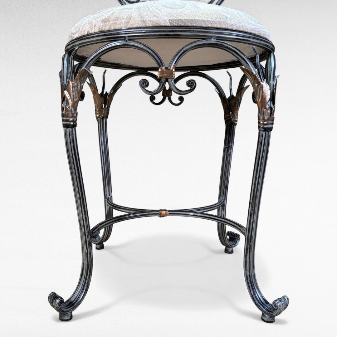 美品 アンティーク風 アイアンチェア 幅38 シャビー加工