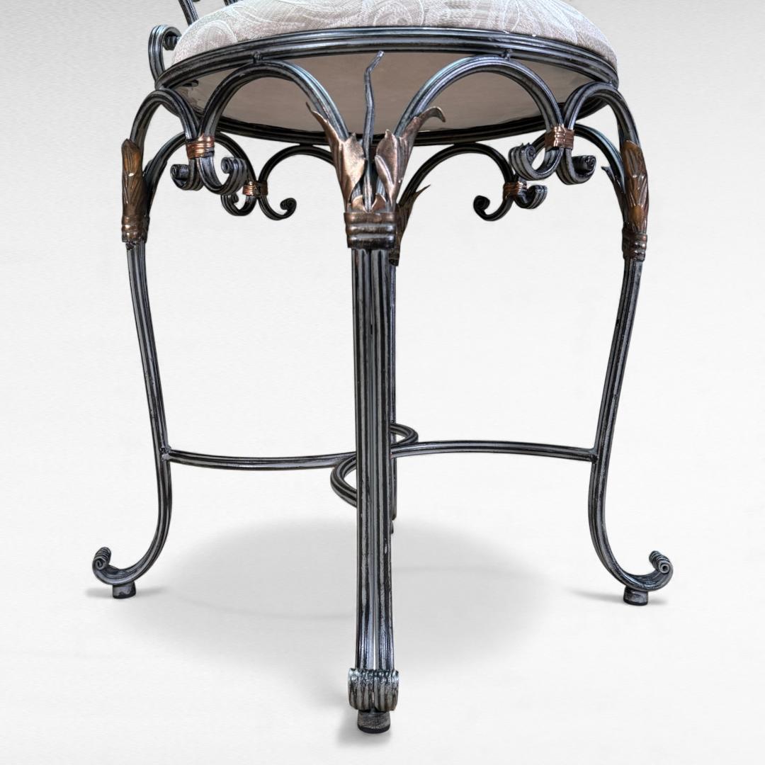 美品 アンティーク風 アイアンチェア 幅38 シャビー加工