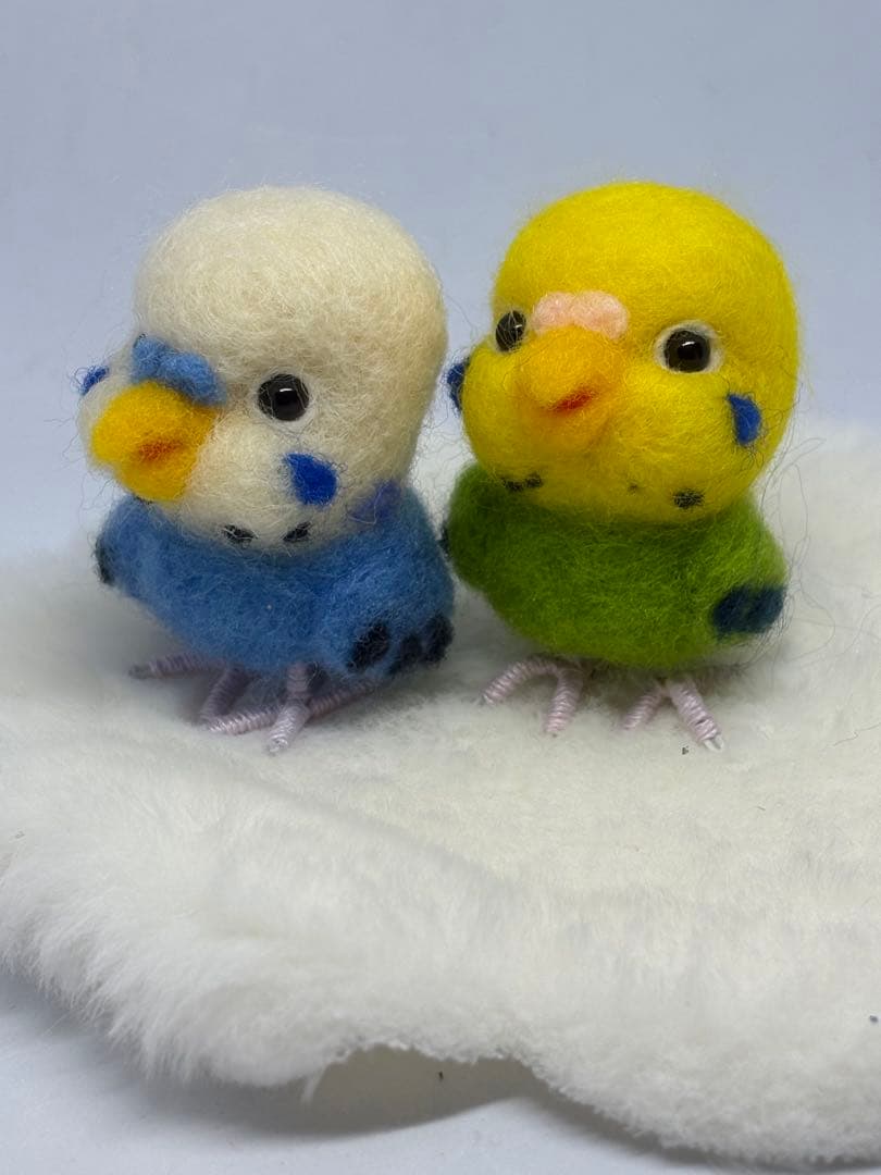 ハンドメイド　羊毛フェルト　ウォール飾りセキセイインコ