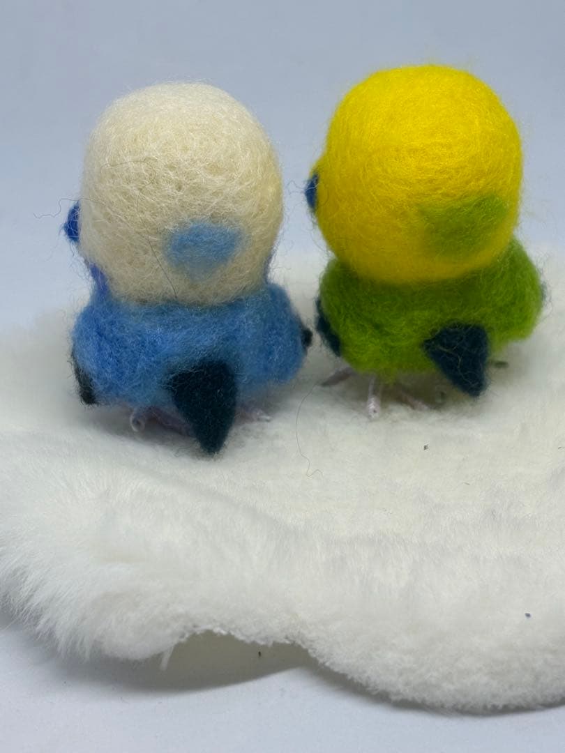 ハンドメイド　羊毛フェルト　ウォール飾りセキセイインコ