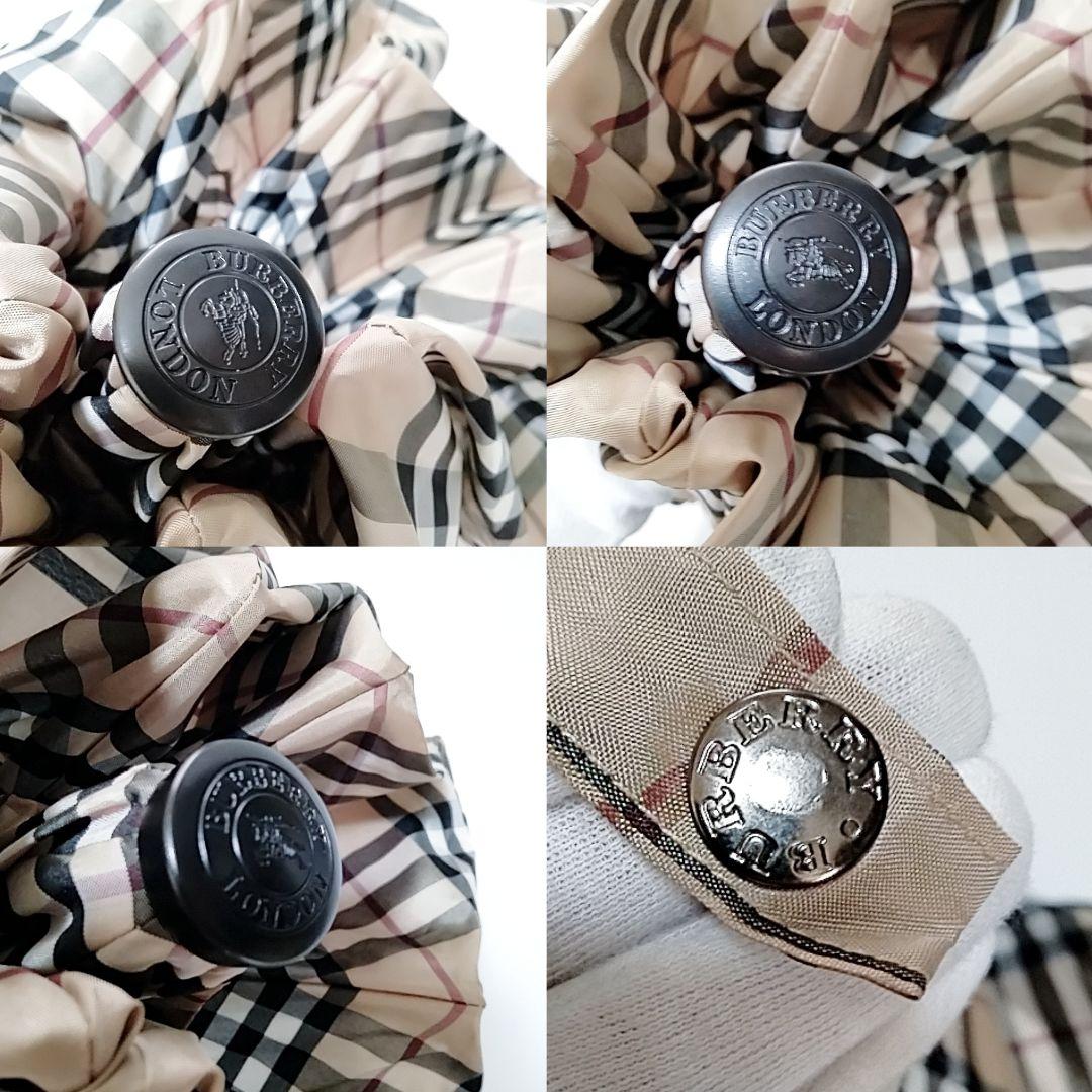 未使用級　バーバリー　雨傘　折りたたみ三つ折り　ノバチェック　自動　軽量傘袋付き