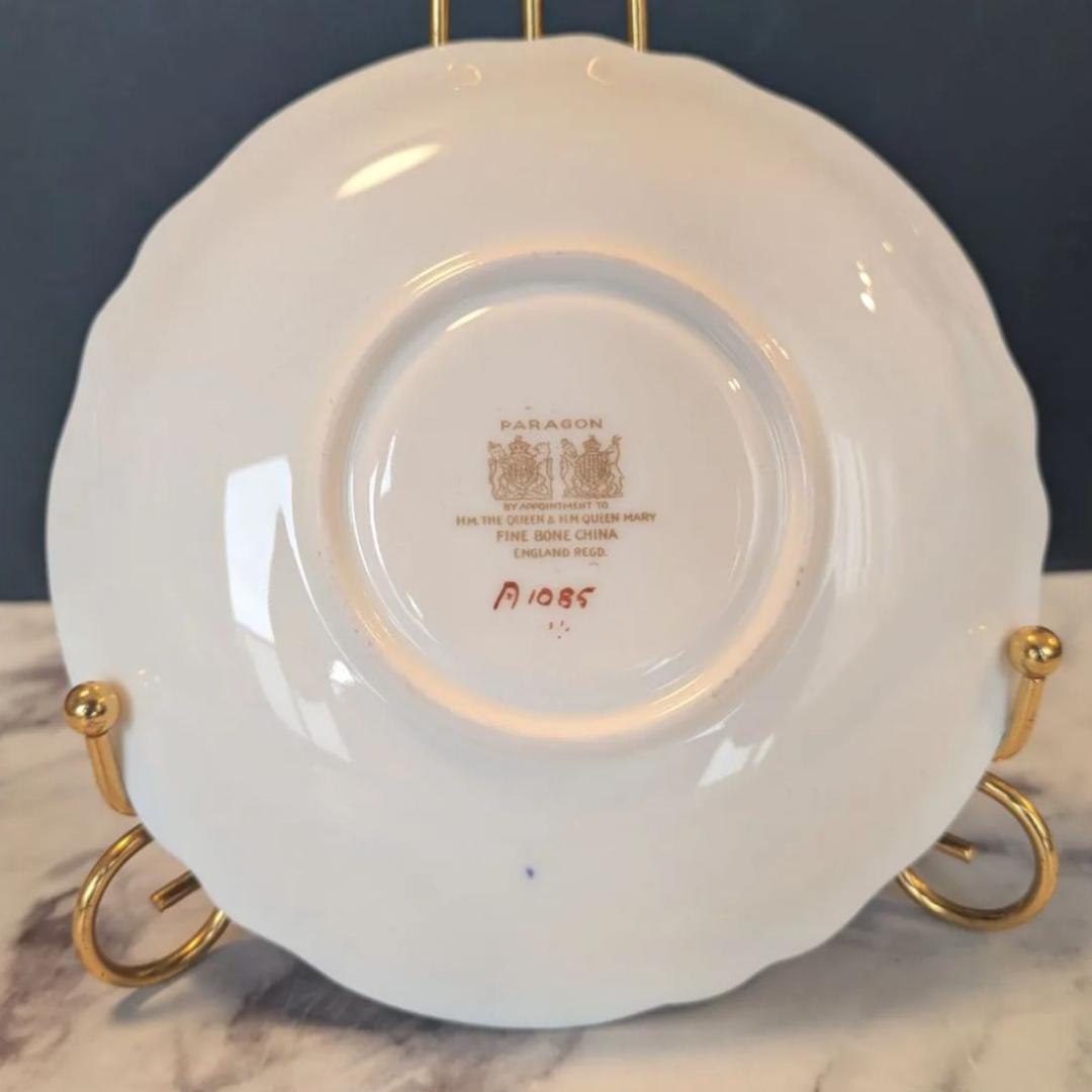 PARAGON ピンクローズ 金彩 ブラック コバルト カップ＆ソーサー セット