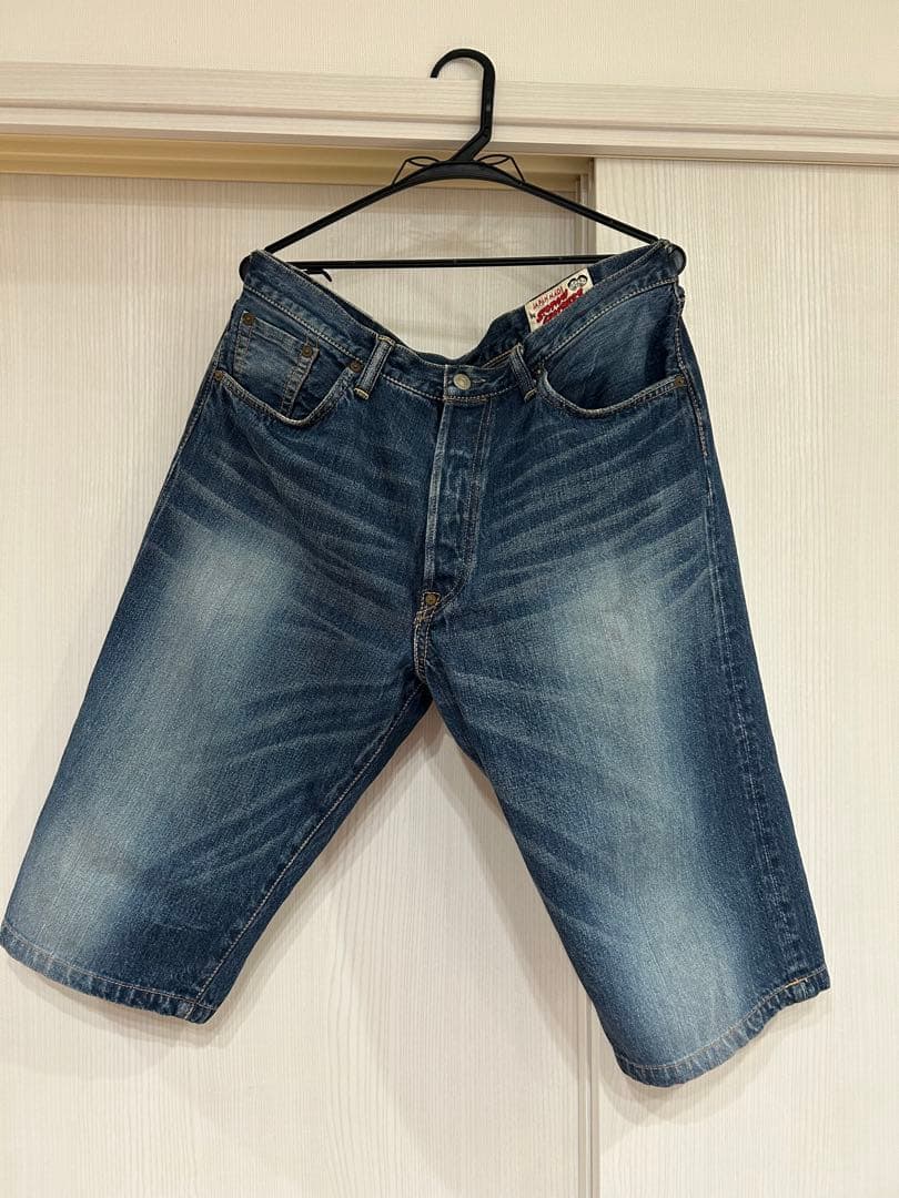 エヴィス　ハーフパンツ　36 SHIOTANI 黄　大黒ペイント