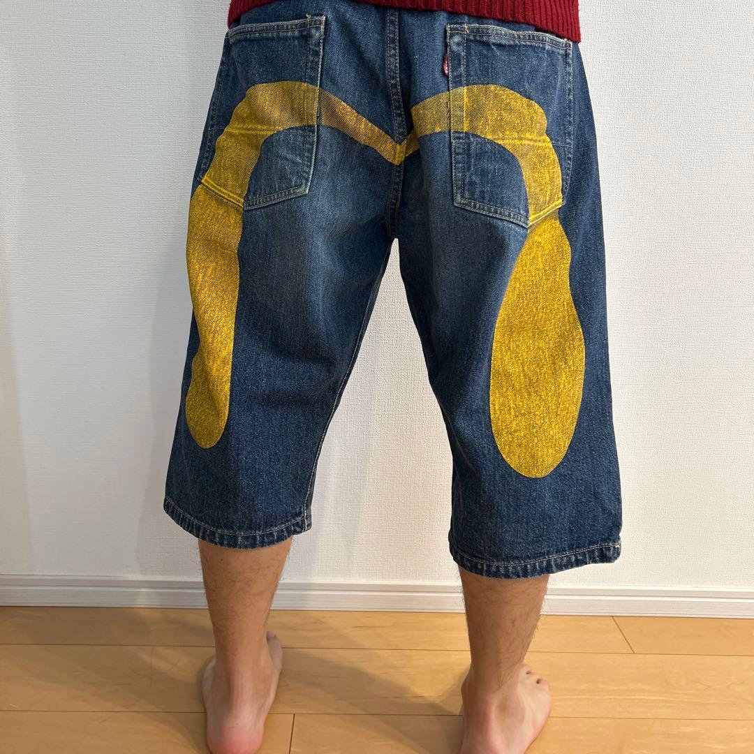 エヴィス　ハーフパンツ　36 SHIOTANI 黄　大黒ペイント