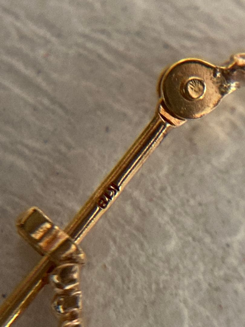 アガット　k10 k18 バブル　フープピアス