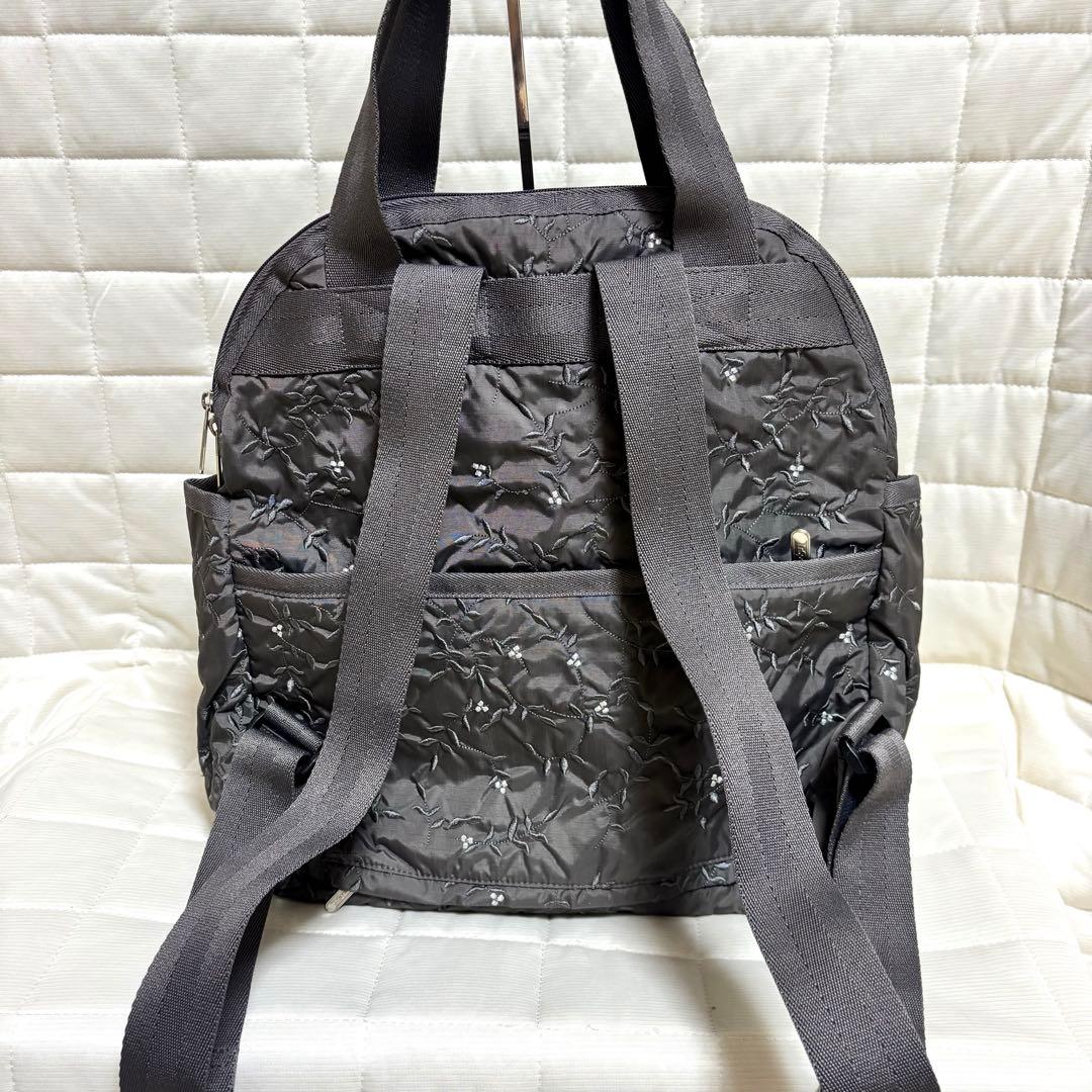 レスポートサック　2way リュックサック　トートバッグ　花　刺繍