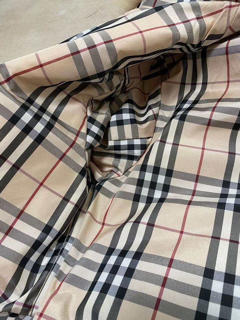 バーバリーロンドン　ロングジャケット　コート　ファー付き　フード　ノバチェック柄