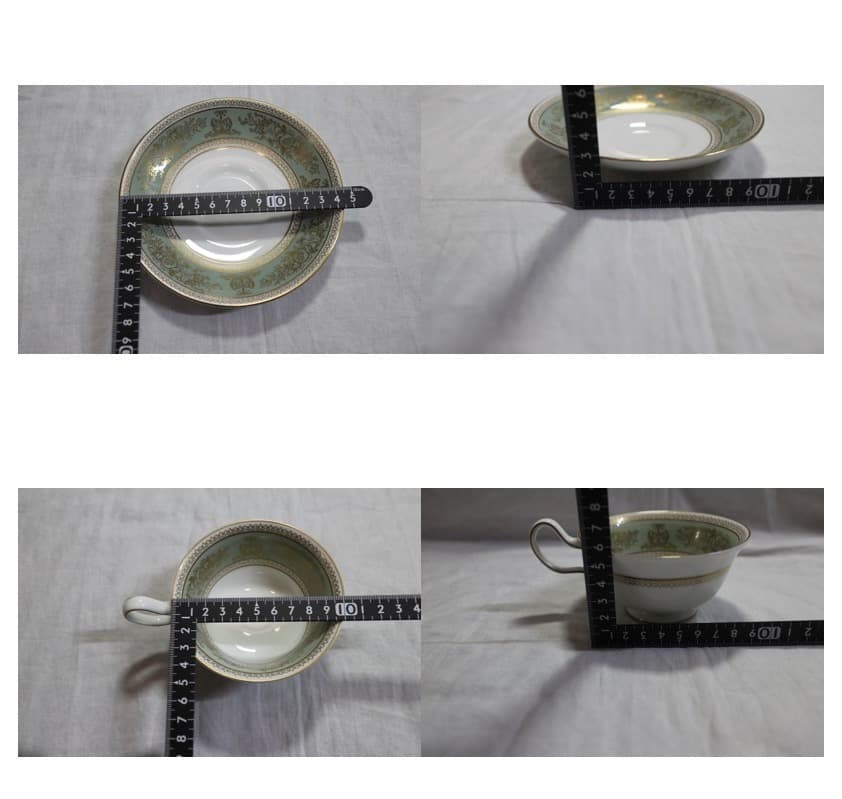 希少 ウェッジウッド コロンビア グリーン カップ&ソーサー2客/プレート6枚