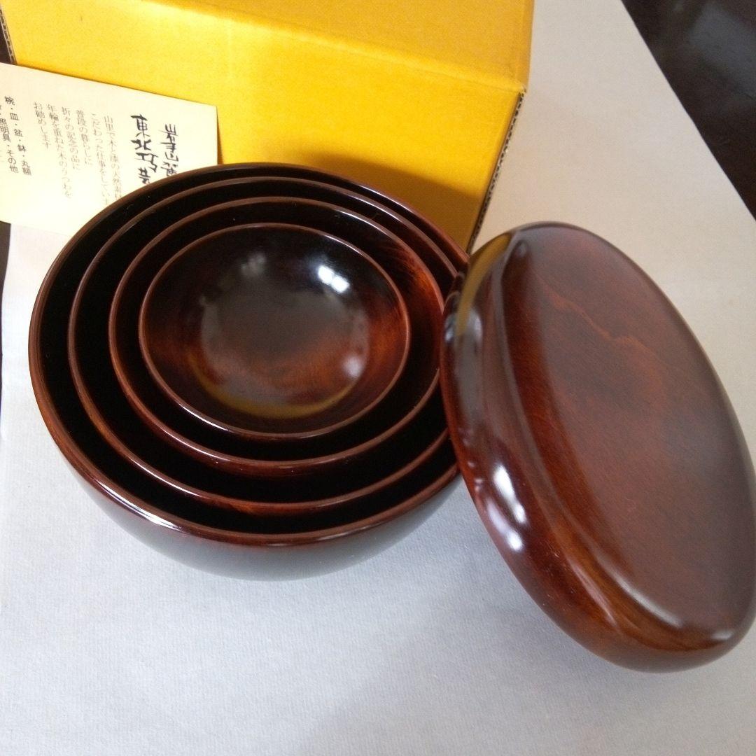 東北工芸舎　木と漆の器5点（伊勢丹にて購入）