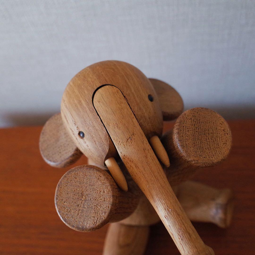 カイ・ボイスン ゾウ 木製オブジェ オーク無垢 デンマーク 北欧ヴィンテージ