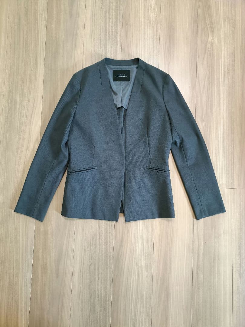 ノーカラージャケット テーパードパンツ　グレー 38