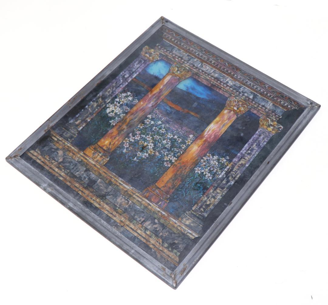 ルイス・C・ティファニー ヴィンテージ ステンドグラス 極希少 大型 百合畑の窓