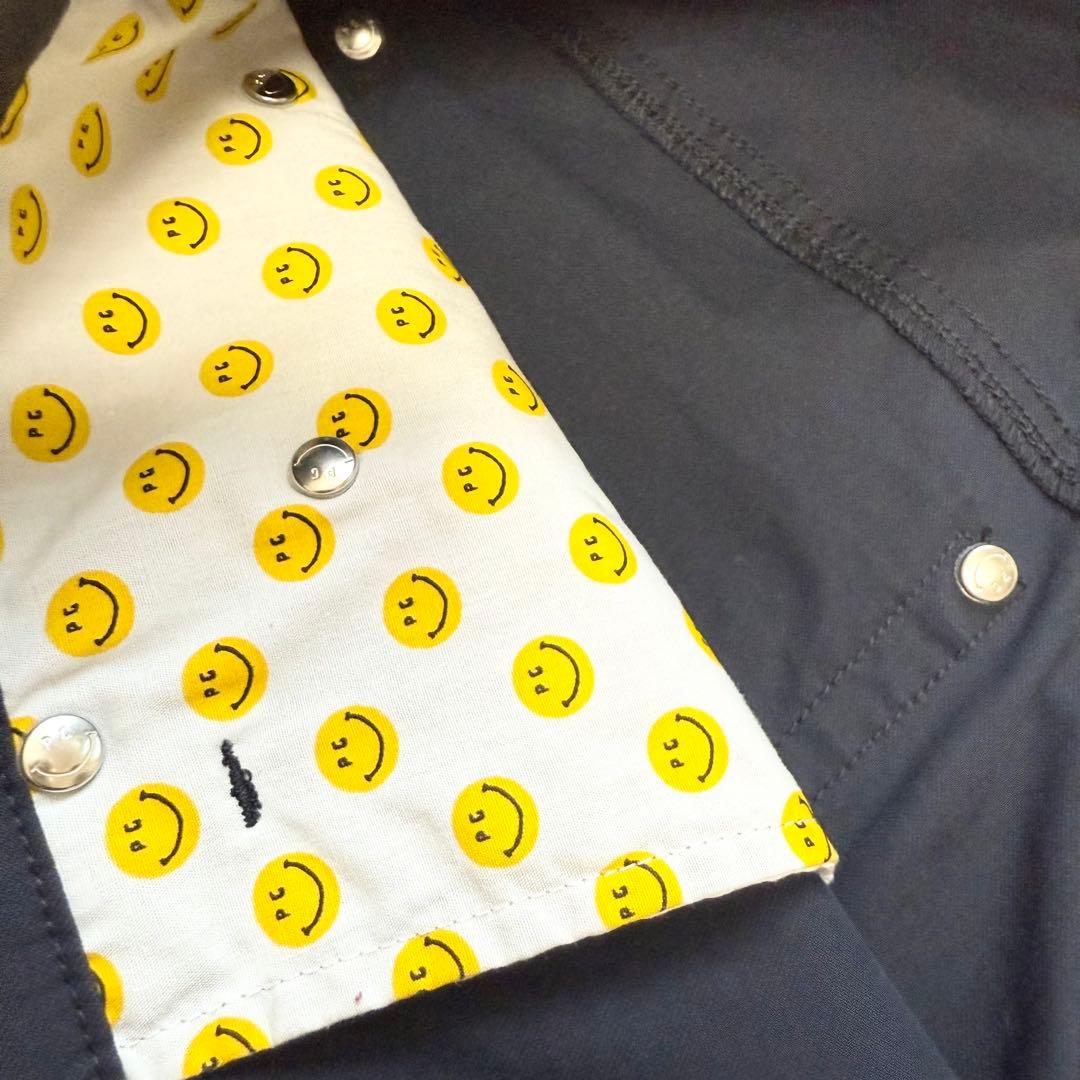 パーリーゲイツ ニコちゃん スマイル ボタン PGロゴ ネイビー 薄手 メンズ6