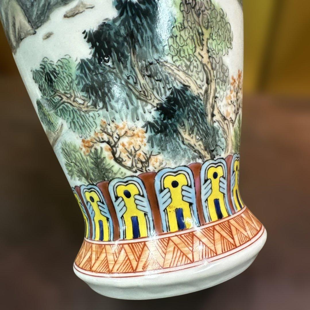 1975年，台湾，中国風 山水画 花瓶 花器