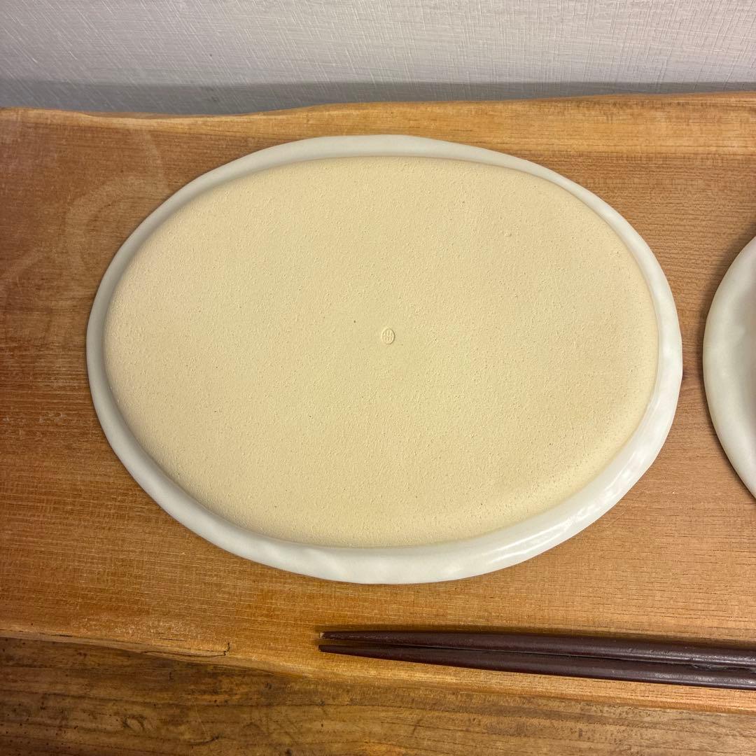 Gigi新品　陶器　陶芸作家　楕円リムプレート皿2枚　441