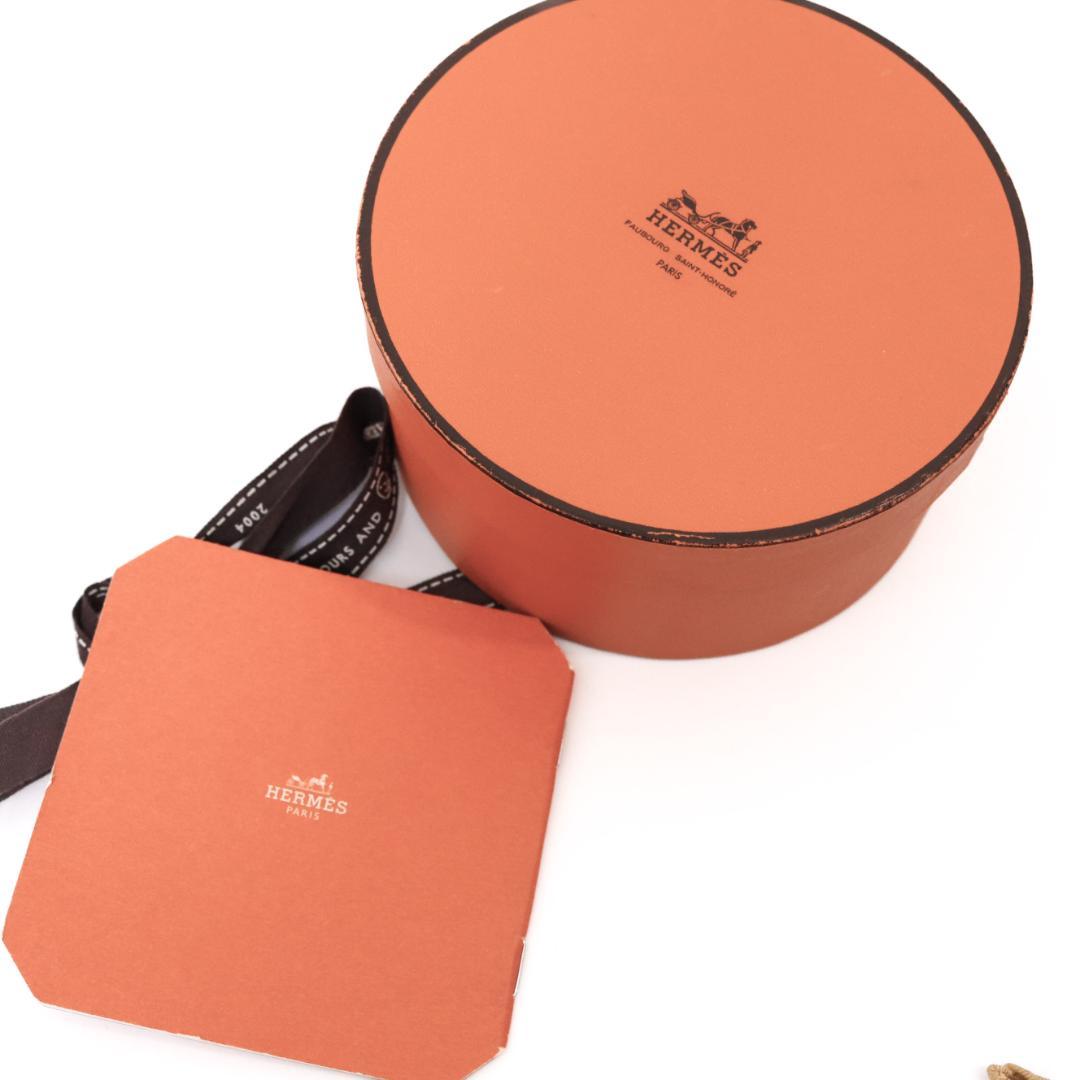 エルメス　カレ　プリーツ　スカーフ　ヴィンテージ　シルク100％　ブラウン