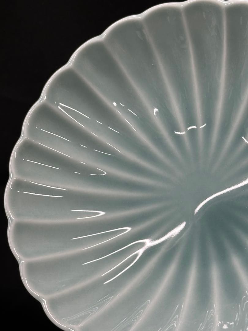 【美品】有田焼　深川製磁　深川製　青磁　菊割　小付　小鉢　菊割小付