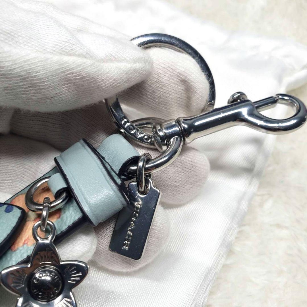 COACHコーチ新品 キーリング付きキーホルダー　トリガースナップ ティーローズ