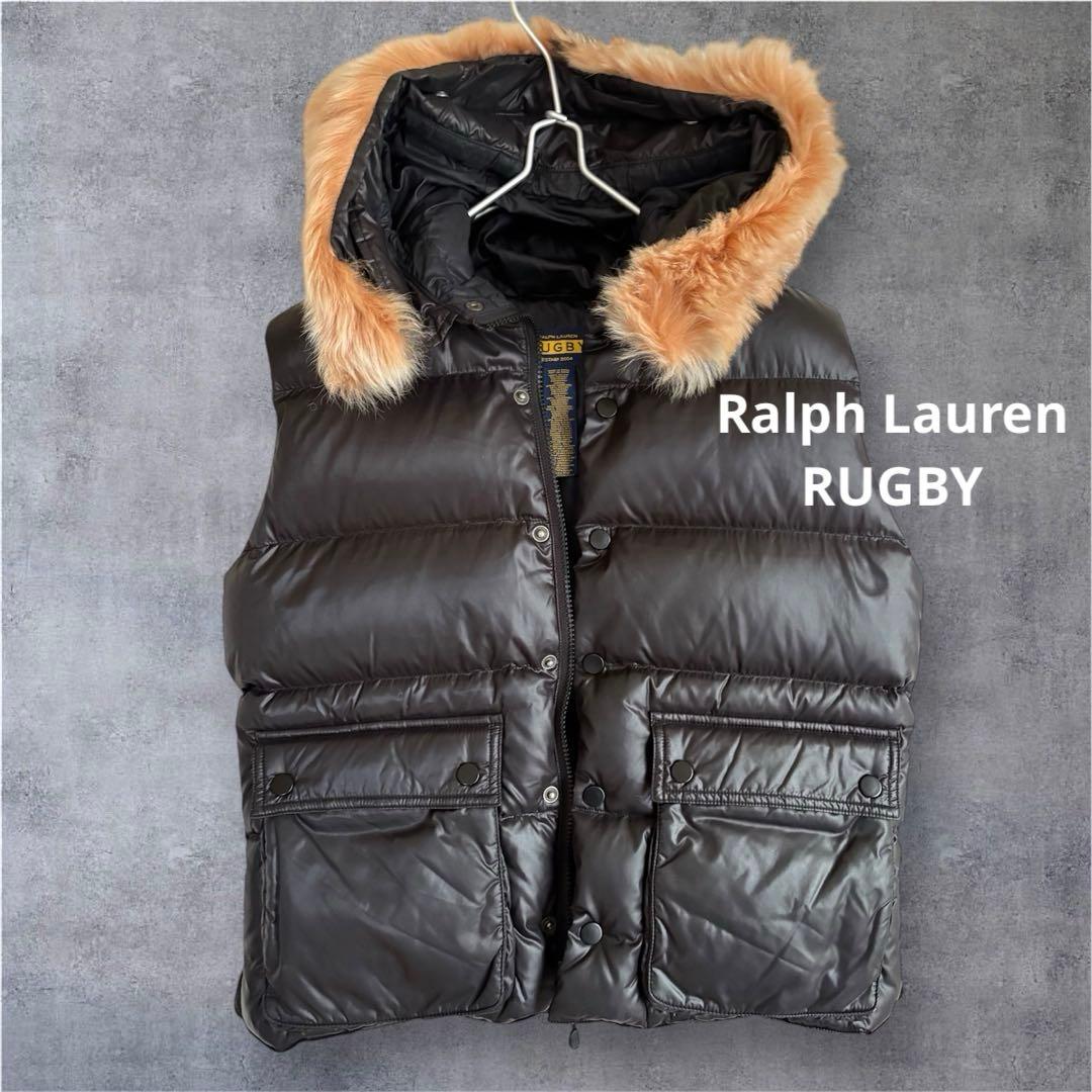 Ralph Lauren ラルフローレン ラグビーファー付き　ダウンベスト