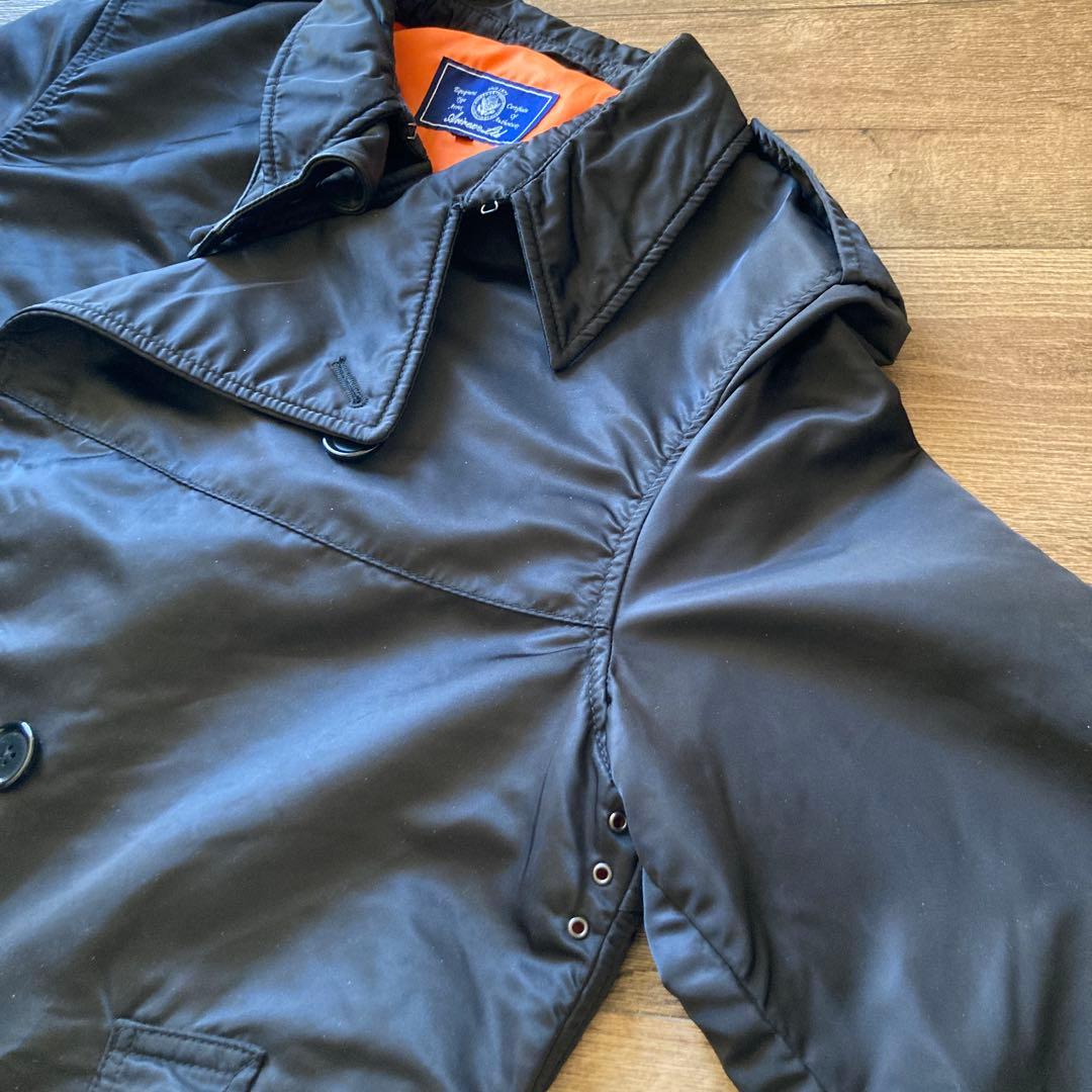 希少 AVIREX アヴィレックス フライトトレンチコート ベルト付 XL 黒