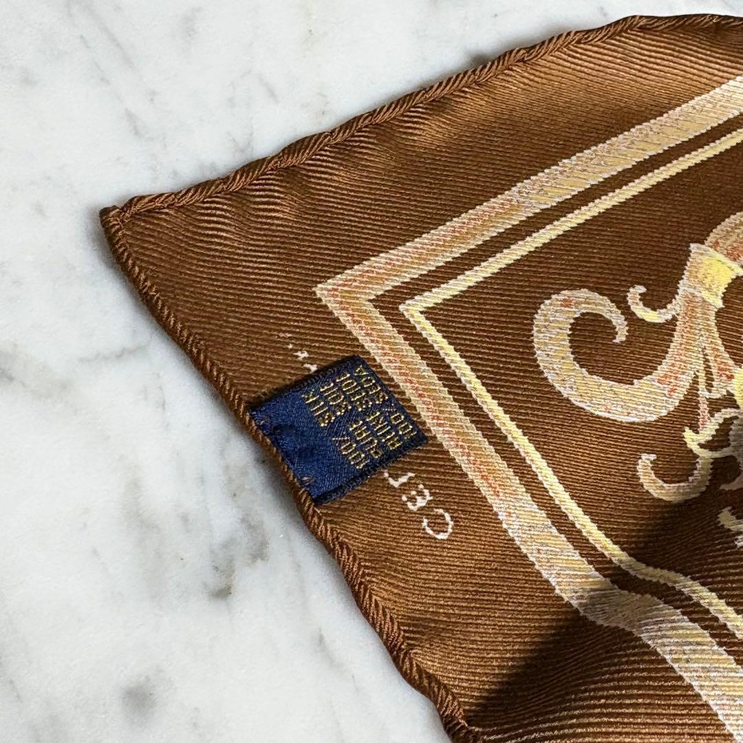 CELINE ネクタイ ハンカチ 箱付き ブラウン系 ペイズリー柄